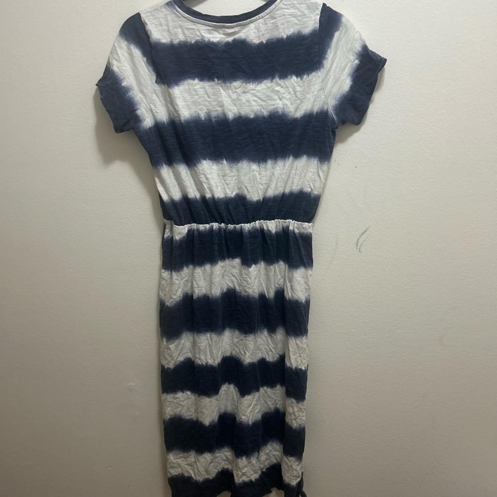 Old Navy Navy and White Striped Midi Dress